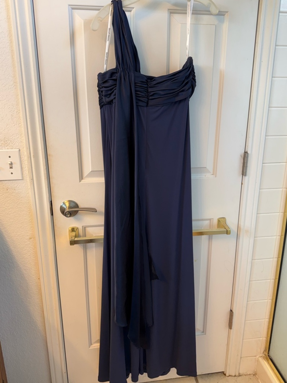 David's Bridal Navy One-Shoulder Prom or Bridesmaid Dress
